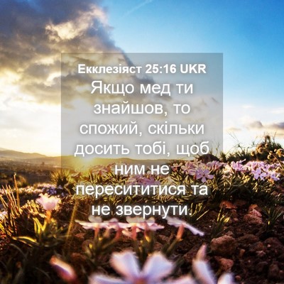 Picture 04 - Екклезіяст 25:16 UKR - Якщо мед ти знайшов, то - Bible Verse Picture