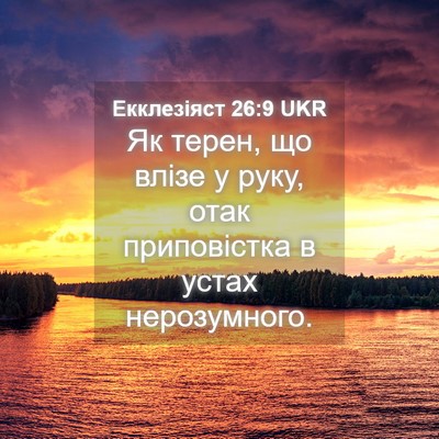 Picture 04 - Екклезіяст 26:9 UKR - Як терен, що влізе у руку, - Bible Verse Picture