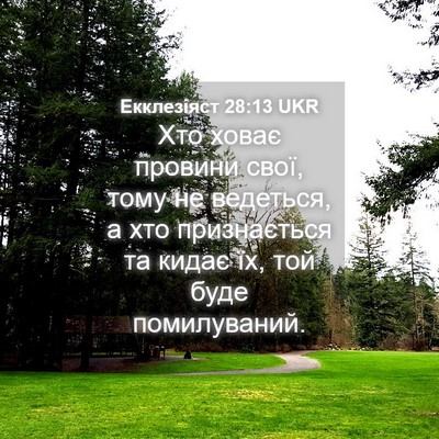 Picture 04 - Екклезіяст 28:13 UKR - Хто ховає провини свої, - Bible Verse Picture