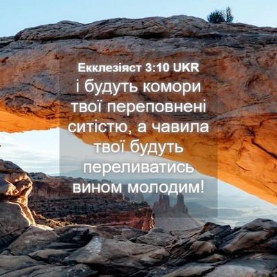 Picture 04 - Екклезіяст 3:10 UKR - і будуть комори твої - Bible Verse Picture