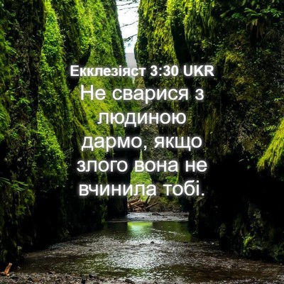 Picture 04 - Екклезіяст 3:30 UKR - Не сварися з людиною дармо, - Bible Verse Picture