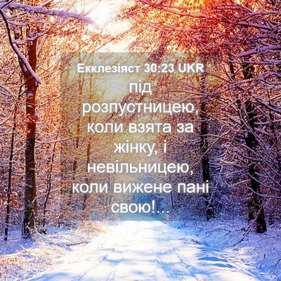 Picture 04 - Екклезіяст 30:23 UKR - під розпустницею, коли - Bible Verse Picture