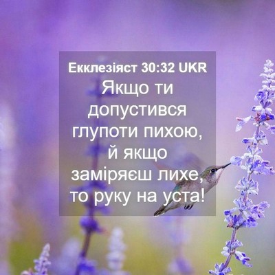 Picture 04 - Екклезіяст 30:32 UKR - Якщо ти допустився глупоти - Bible Verse Picture