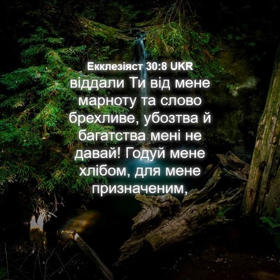 Picture 04 - Екклезіяст 30:8 UKR - віддали Ти від мене - Bible Verse Picture