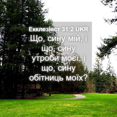 Picture 04 - Екклезіяст 31:2 UKR - Що, сину мій, і що, сину - Bible Verse Picture