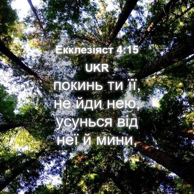 Picture 04 - Екклезіяст 4:15 UKR - покинь ти її, не йди нею, - Bible Verse Picture
