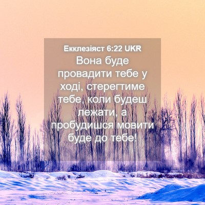 Picture 04 - Екклезіяст 6:22 UKR - Вона буде провадити тебе у - Bible Verse Picture