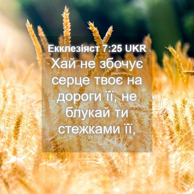 Picture 04 - Екклезіяст 7:25 UKR - Хай не збочує серце твоє на - Bible Verse Picture