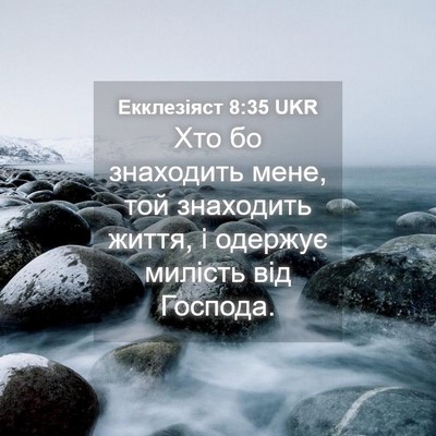 Picture 04 - Екклезіяст 8:35 UKR - Хто бо знаходить мене, той - Bible Verse Picture