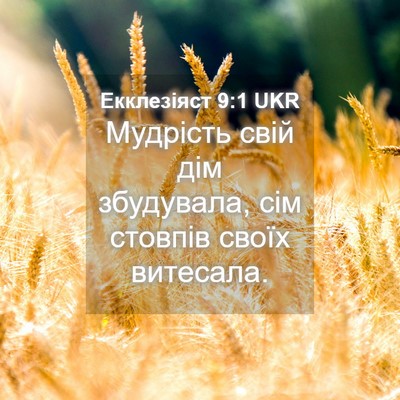 Picture 04 - Екклезіяст 9:1 UKR - Мудрість свій дім - Bible Verse Picture
