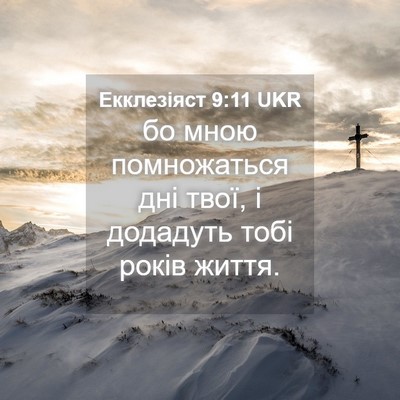 Picture 04 - Екклезіяст 9:11 UKR - бо мною помножаться дні - Bible Verse Picture