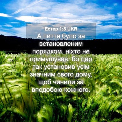 Picture 04 - Естер 1:8 UKR - А пиття було за - Bible Verse Picture