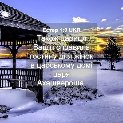 Picture 04 - Естер 1:9 UKR - Також цариця Вашті - Bible Verse Picture