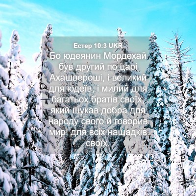 Picture 04 - Естер 10:3 UKR - Бо юдеянин Мордехай був - Bible Verse Picture