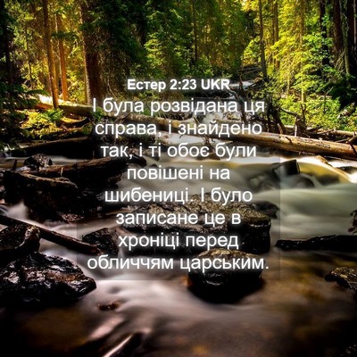 Picture 04 - Естер 2:23 UKR - І була розвідана ця справа, - Bible Verse Picture