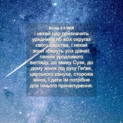 Picture 04 - Естер 2:3 UKR - і нехай цар призначить - Bible Verse Picture
