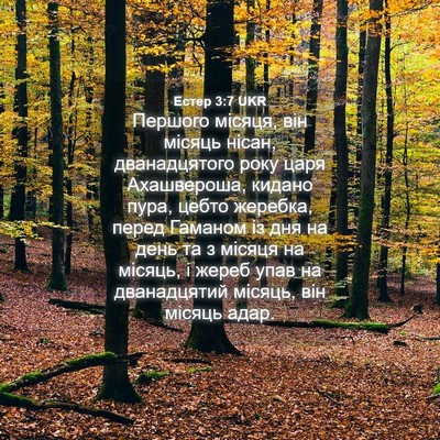 Picture 04 - Естер 3:7 UKR - Першого місяця, він місяць - Bible Verse Picture