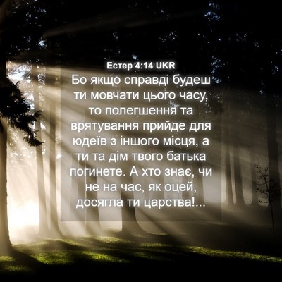 Picture 04 - Естер 4:14 UKR - Бо якщо справді будеш ти - Bible Verse Picture