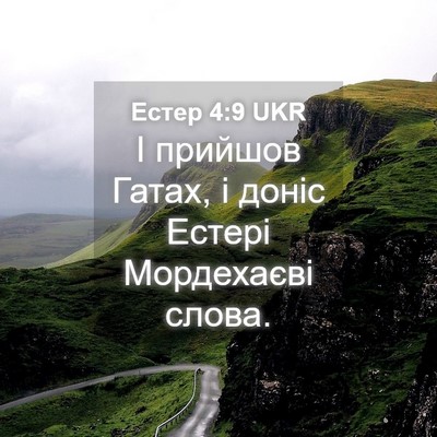 Picture 04 - Естер 4:9 UKR - І прийшов Гатах, і доніс - Bible Verse Picture