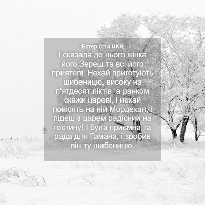 Picture 04 - Естер 5:14 UKR - І сказала до нього жінка - Bible Verse Picture