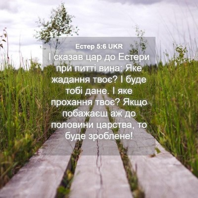 Picture 04 - Естер 5:6 UKR - І сказав цар до Естери при - Bible Verse Picture
