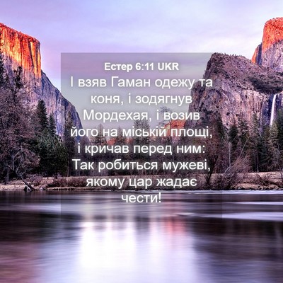 Picture 04 - Естер 6:11 UKR - І взяв Гаман одежу та коня, - Bible Verse Picture