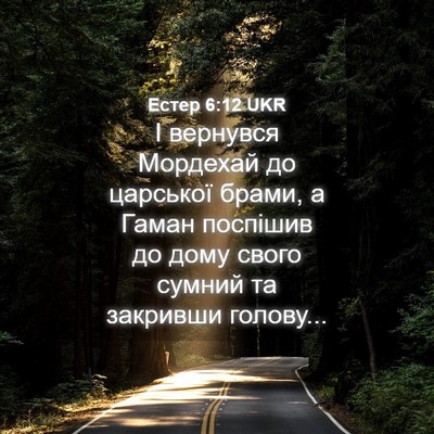 Picture 04 - Естер 6:12 UKR - І вернувся Мордехай до - Bible Verse Picture