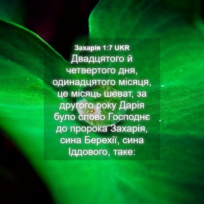 Picture 04 - Захарія 1:7 UKR - Двадцятого й четвертого - Bible Verse Picture