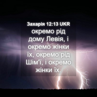 Picture 04 - Захарія 12:13 UKR - окремо рід дому Левія, і - Bible Verse Picture