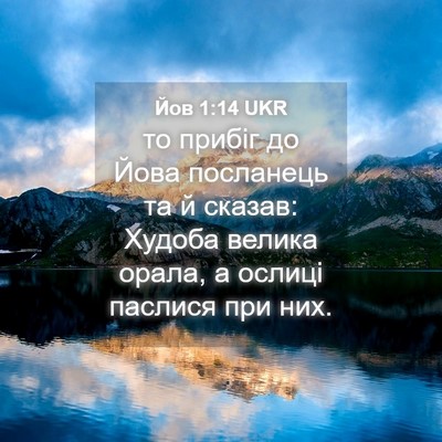 Picture 04 - Йов 1:14 UKR - то прибіг до Йова - Bible Verse Picture