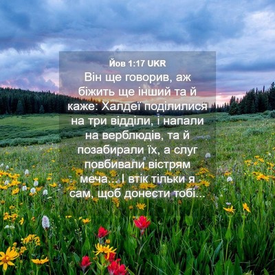 Picture 04 - Йов 1:17 UKR - Він ще говорив, аж біжить - Bible Verse Picture