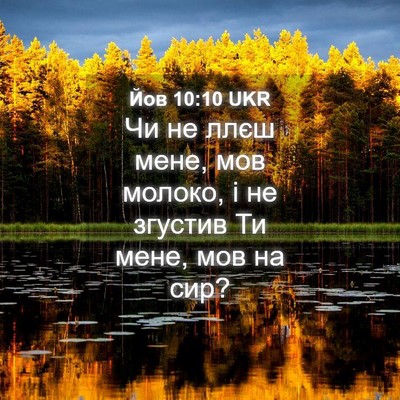 Picture 04 - Йов 10:10 UKR - Чи не ллєш мене, мов молоко, - Bible Verse Picture