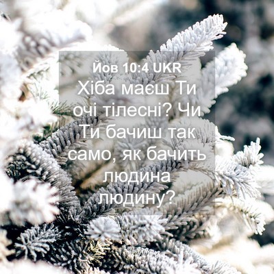 Picture 04 - Йов 10:4 UKR - Хіба маєш Ти очі тілесні? - Bible Verse Picture