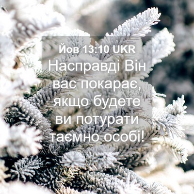 Picture 04 - Йов 13:10 UKR - Насправді Він вас покарає, - Bible Verse Picture