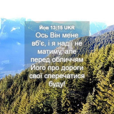 Picture 04 - Йов 13:15 UKR - Ось Він мене вб'є, і я надії - Bible Verse Picture