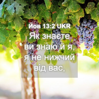 Picture 04 - Йов 13:2 UKR - Як знаєте ви знаю й я, я не - Bible Verse Picture