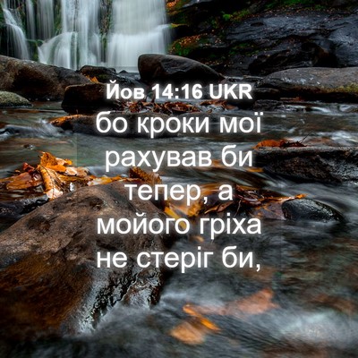 Picture 04 - Йов 14:16 UKR - бо кроки мої рахував би - Bible Verse Picture