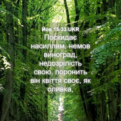 Picture 04 - Йов 15:33 UKR - Поскидає насиллям, немов - Bible Verse Picture