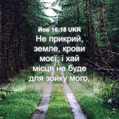 Picture 04 - Йов 16:18 UKR - Не прикрий, земле, крови - Bible Verse Picture