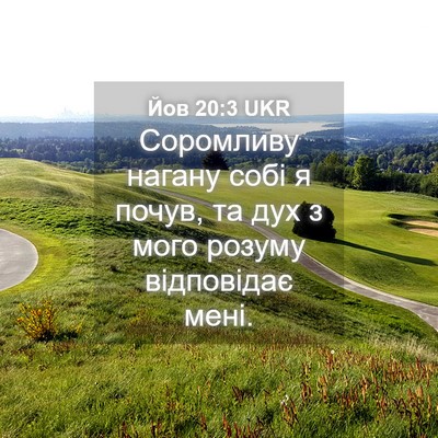 Picture 04 - Йов 20:3 UKR - Соромливу нагану собі я - Bible Verse Picture