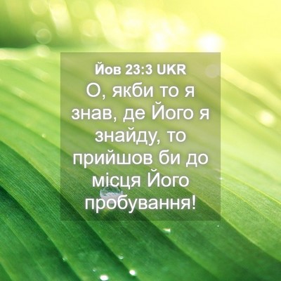 Picture 04 - Йов 23:3 UKR - О, якби то я знав, де Його я - Bible Verse Picture