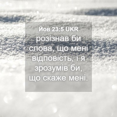 Picture 04 - Йов 23:5 UKR - розізнав би слова, що мені - Bible Verse Picture