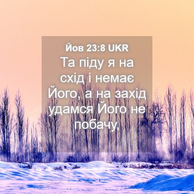 Picture 04 - Йов 23:8 UKR - Та піду я на схід і немає - Bible Verse Picture