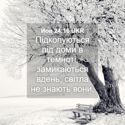 Picture 04 - Йов 24:16 UKR - Підкопуються під доми в - Bible Verse Picture