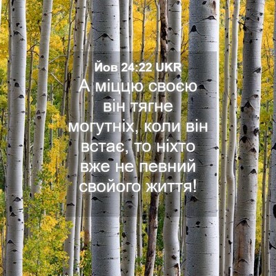 Picture 04 - Йов 24:22 UKR - А міццю своєю він тягне - Bible Verse Picture