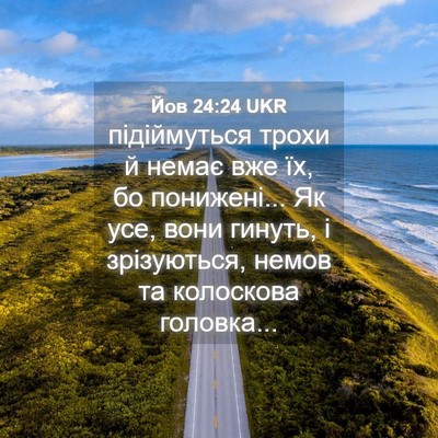 Picture 04 - Йов 24:24 UKR - підіймуться трохи й немає - Bible Verse Picture