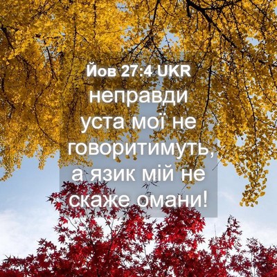 Picture 04 - Йов 27:4 UKR - неправди уста мої не - Bible Verse Picture