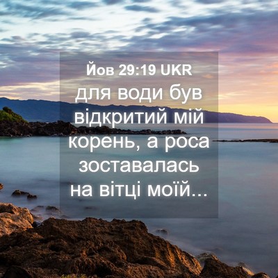Picture 04 - Йов 29:19 UKR - для води був відкритий мій - Bible Verse Picture