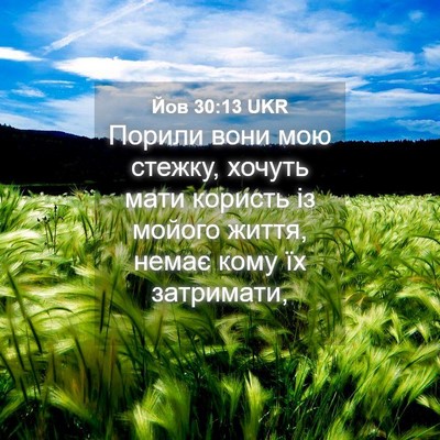 Picture 04 - Йов 30:13 UKR - Порили вони мою стежку, - Bible Verse Picture