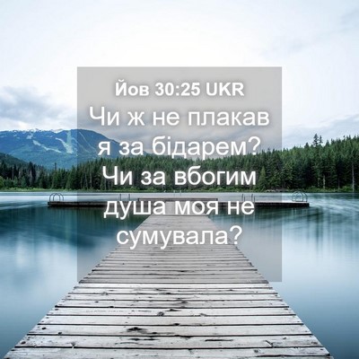 Picture 04 - Йов 30:25 UKR - Чи ж не плакав я за бідарем? - Bible Verse Picture